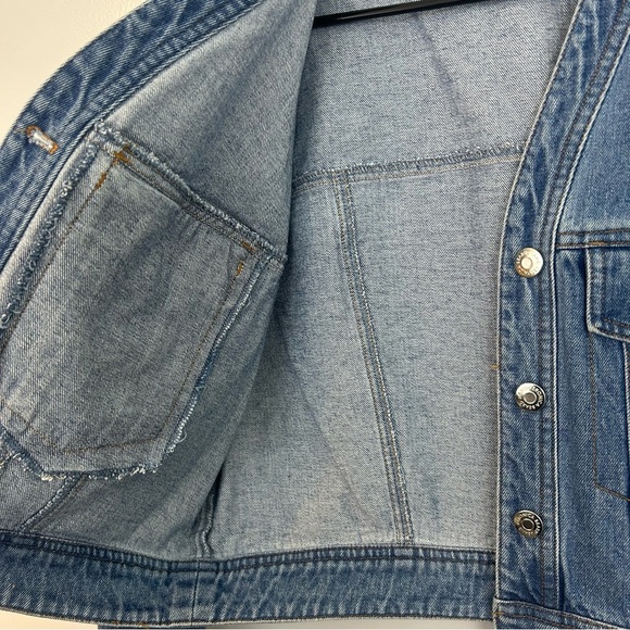 Veronica Beard Keaton Blue Denim Cropped Jacket Size Large - Picture 15 of 15
